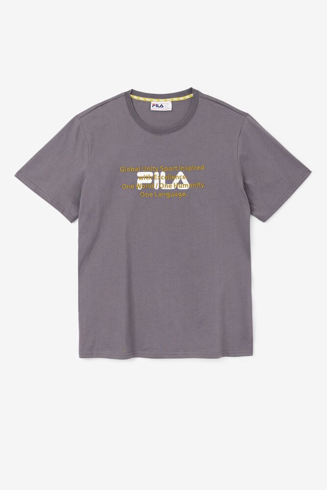 Fila Pepacton T-Shirt Grey - Mens - 69283TRYP